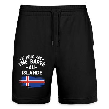 Je Peux Pas J'me Barre Au Islande Vacances - Short de jogging bio TRAINER Stanley/Stella unisexe - noir - Devant - Nik (191cm) & Marisol (170cm)