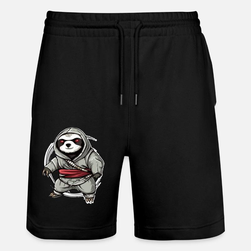 Hak the Ninja Sloth - Stanley/Stella Trainer Unisex Organic Jogging Shorts - black