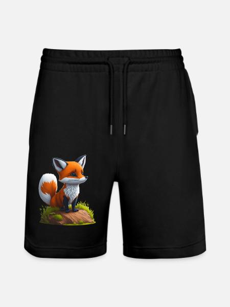 Small tortoiseshell - Stanley/Stella Trainer Unisex Organic Jogging Shorts - black