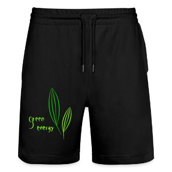 green energy - Stanley/Stella Unisex Bio Joggingshorts Trainer  - Schwarz - Vorne - Nik (191cm) & Marisol (170cm)
