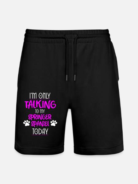 Springer spaniel funny sayings - Stanley/Stella Trainer Unisex Organic Jogging Shorts - black