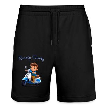 Scooter Junge - Stanley/Stella Unisex Bio Joggingshorts Trainer  - Schwarz - Vorne - Nik (191cm) & Marisol (170cm)