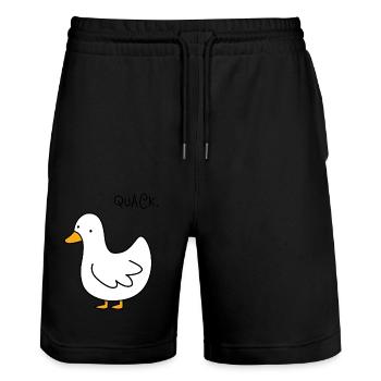 Gans - Stanley/Stella Unisex Bio Joggingshorts Trainer  - Schwarz - Vorne - Nik (191cm) & Marisol (170cm)