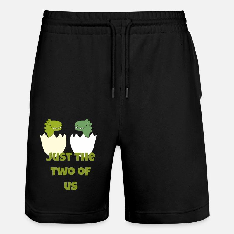 zwei dino babys - Stanley/Stella Unisex Bio Joggingshorts Trainer  - Schwarz
