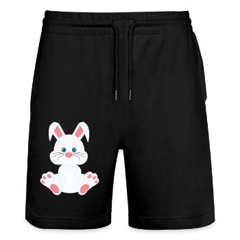 Lapin mignon - Short de jogging bio TRAINER Stanley/Stella unisexe - noir - Devant - Nik (191cm) & Marisol (170cm)
