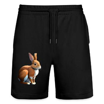 Orange Rabbit - Stanley/Stella Trainer Unisex Organic Jogging Shorts - black - Front - Nik (191cm) & Marisol (170cm)