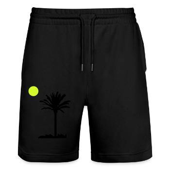 palme - Stanley/Stella Unisex Bio Joggingshorts Trainer  - Schwarz - Vorne - Nik (191cm) & Marisol (170cm)