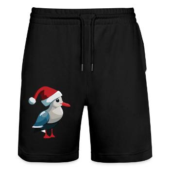 Möwe - Stanley/Stella Unisex Bio Joggingshorts Trainer  - Schwarz - Vorne - Nik (191cm) & Marisol (170cm)