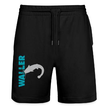 Wels fischen Kampf mit dem starken Wels - Stanley/Stella Unisex Bio Joggingshorts Trainer  - Schwarz - Vorne - Nik (191cm) & Marisol (170cm)