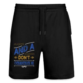golfcoachgift funnygolfshirt golfkids joke - Stanley/Stella Unisex Bio Joggingshorts Trainer  - Schwarz - Vorne - Nik (191cm) & Marisol (170cm)