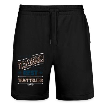 chef steak geek geburtstag vegetarier restaurant - Stanley/Stella Unisex Bio Joggingshorts Trainer  - Schwarz - Vorne - Nik (191cm) & Marisol (170cm)