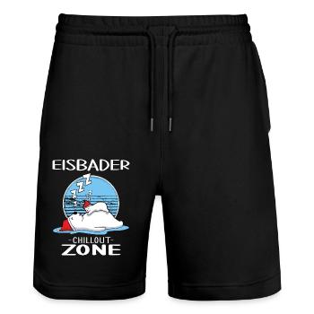 eisbader eisbad-zone winterbader - Stanley/Stella Unisex Bio Joggingshorts Trainer  - Schwarz - Vorne - Nik (191cm) & Marisol (170cm)