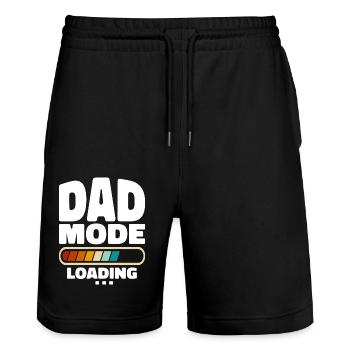 Lustiger Dad-Modus Loading Zitat Bester Vater aller Zeiten - Stanley/Stella Unisex Bio Joggingshorts Trainer  - Schwarz - Vorne - Nik (191cm) & Marisol (170cm)