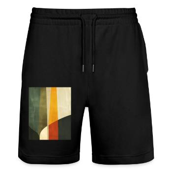Poster Minimalist Geo - Stanley/Stella Unisex Bio Joggingshorts Trainer  - Schwarz - Vorne - Nik (191cm) & Marisol (170cm)