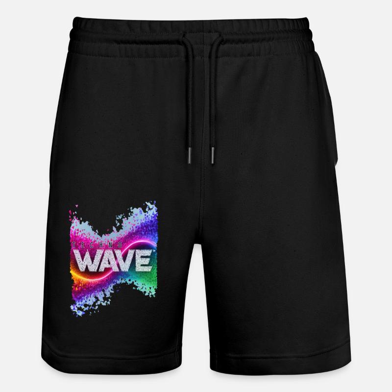 techno wave - Stanley/Stella Unisex Bio Joggingshorts Trainer  - Schwarz