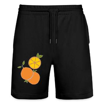 Orange Kristal - Short de jogging bio TRAINER Stanley/Stella unisexe - noir - Devant - Nik (191cm) & Marisol (170cm)
