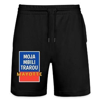 Mayotte1 - Stanley/Stella Unisex Bio Joggingshorts Trainer  - Schwarz - Vorne - Nik (191cm) & Marisol (170cm)