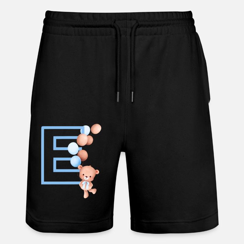 Blauer Buchstabe E Bär - Stanley/Stella Unisex Bio Joggingshorts Trainer  - Schwarz