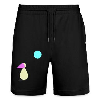 Sehnsucht Mondschein Geschenk - Stanley/Stella Unisex Bio Joggingshorts Trainer  - Schwarz - Vorne - Nik (191cm) & Marisol (170cm)