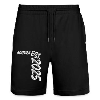Matura Est. 2025 - Stanley/Stella Unisex Bio Joggingshorts Trainer  - Schwarz - Vorne - Nik (191cm) & Marisol (170cm)