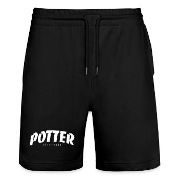 Potter-Zitat - Stanley/Stella Unisex Bio Joggingshorts Trainer  - Schwarz - Vorne - Nik (191cm) & Marisol (170cm)