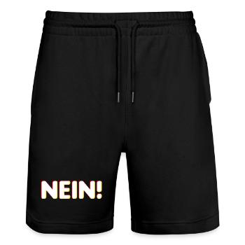 Nein Graphic - Stanley/Stella Trainer Unisex Organic Jogging Shorts - black - Front - Nik (191cm) & Marisol (170cm)