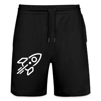 Rocket - Stanley/Stella Trainer Unisex Organic Jogging Shorts - black - Front - Nik (191cm) & Marisol (170cm)