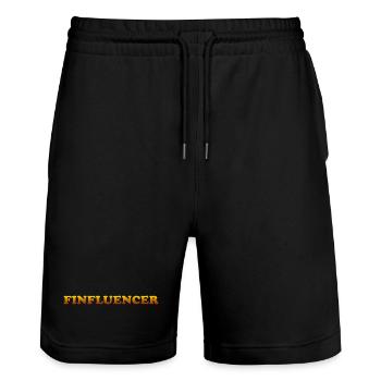 Finfluencer Influencer Grafik - Stanley/Stella Unisex Bio Joggingshorts Trainer  - Schwarz - Vorne - Nik (191cm) & Marisol (170cm)