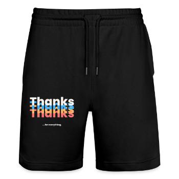 Thanks for everything - Stanley/Stella Unisex Bio Joggingshorts Trainer  - Schwarz - Vorne - Nik (191cm) & Marisol (170cm)