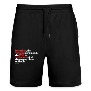 Wege zum erfolg - Stanley/Stella Unisex Bio Joggingshorts Trainer  - Schwarz - Vorne - Nik (191cm) & Marisol (170cm)