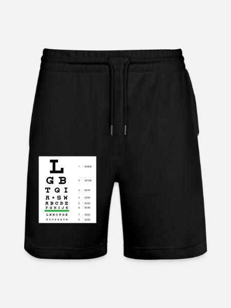 LGBTQIA+ eye chart - Stanley/Stella Trainer Unisex Organic Jogging Shorts - black