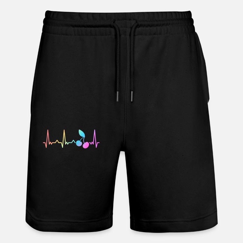 Cherry Fruit Cherries Cherry - Stanley/Stella Trainer Unisex Organic Jogging Shorts - black