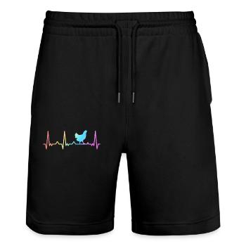 Huhn Hühner Landwirt Bauer Bauernhof Hahn - Stanley/Stella Unisex Bio Joggingshorts Trainer  - Schwarz - Vorne - Nik (191cm) & Marisol (170cm)