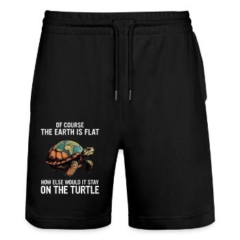 Turtle Sea Turtle Turtle Animal - Stanley/Stella Trainer Unisex Organic Jogging Shorts - black - Front - Nik (191cm) & Marisol (170cm)