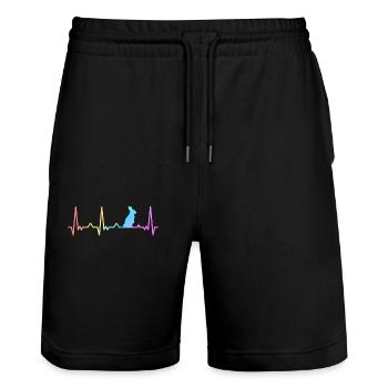 Lapin Lapin Animal Lapin - Short de jogging bio TRAINER Stanley/Stella unisexe - noir - Devant - Nik (191cm) & Marisol (170cm)