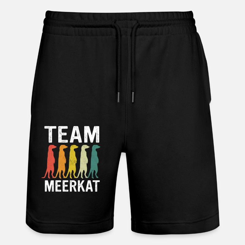Erdmännchen Tier Erdmann - Stanley/Stella Unisex Bio Joggingshorts Trainer - Schwarz