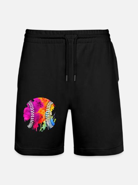 Baseball Player Baseball - Stanley/Stella Trainer Unisex Organic Jogging Shorts - black