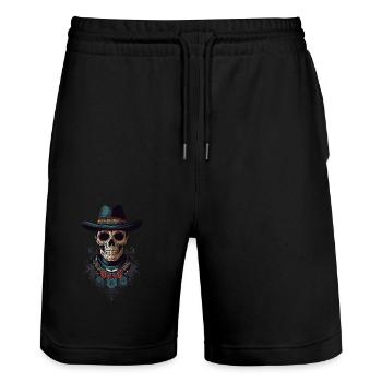 Dia De Muertos Mexico Sugar Skull Décoration Design - Short de jogging bio TRAINER Stanley/Stella unisexe - noir - Devant - Nik (191cm) & Marisol (170cm)