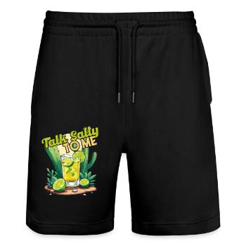Lustiger Tequila Spruch Cinco De Mayo Mexiko - Stanley/Stella Unisex Bio Joggingshorts Trainer  - Schwarz - Vorne - Nik (191cm) & Marisol (170cm)