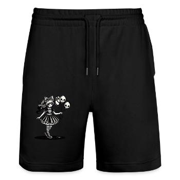 Kawaii Goth Girl Düsteres Gothic Design - Stanley/Stella Unisex Bio Joggingshorts Trainer  - Schwarz - Vorne - Nik (191cm) & Marisol (170cm)