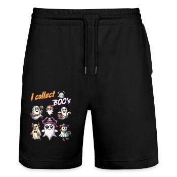 Funny Ghost Collectible Vintage Retro Design - Stanley/Stella Trainer Unisex Organic Jogging Shorts - black - Front - Nik (191cm) & Marisol (170cm)