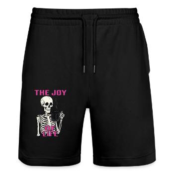 Café La joie de vivre Drôle d’amateur de café - Short de jogging bio TRAINER Stanley/Stella unisexe - noir - Devant - Nik (191cm) & Marisol (170cm)