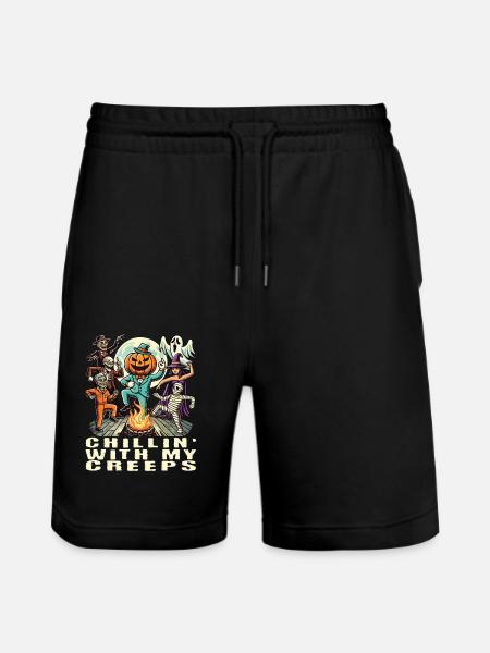 Halloween Fun With Spooky Friends - Stanley/Stella Trainer Unisex Organic Jogging Shorts - black