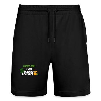 Küss mich ich bin Ire - Stanley/Stella Unisex Bio Joggingshorts Trainer  - Schwarz - Vorne - Nik (191cm) & Marisol (170cm)
