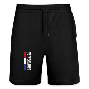 Pays-Bas / Cadeau / Idée cadeau - Short de jogging bio TRAINER Stanley/Stella unisexe - noir - Devant - Nik (191cm) & Marisol (170cm)