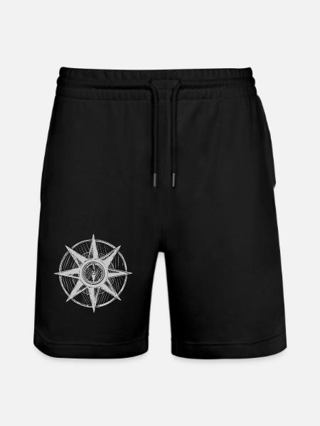 Nordstern Kompass Design - Stanley/Stella Unisex Bio Joggingshorts Trainer  - Schwarz