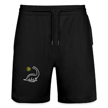Dinosaurier - Stanley/Stella Unisex Bio Joggingshorts Trainer  - Schwarz - Vorne - Nik (191cm) & Marisol (170cm)