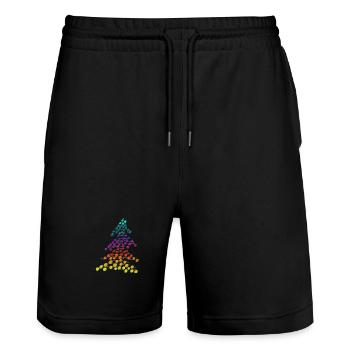 Regenbogen Neon-Weihnachtsbaum – Dots & Lights - Stanley/Stella Unisex Bio Joggingshorts Trainer  - Schwarz - Vorne - Nik (191cm) & Marisol (170cm)