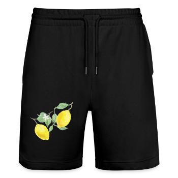 Citrons - Short de jogging bio TRAINER Stanley/Stella unisexe - noir - Devant - Nik (191cm) & Marisol (170cm)