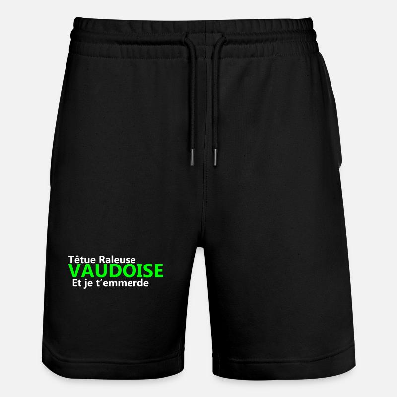 Têtue râleuse vaudoise - Short de jogging bio TRAINER Stanley/Stella unisexe - noir